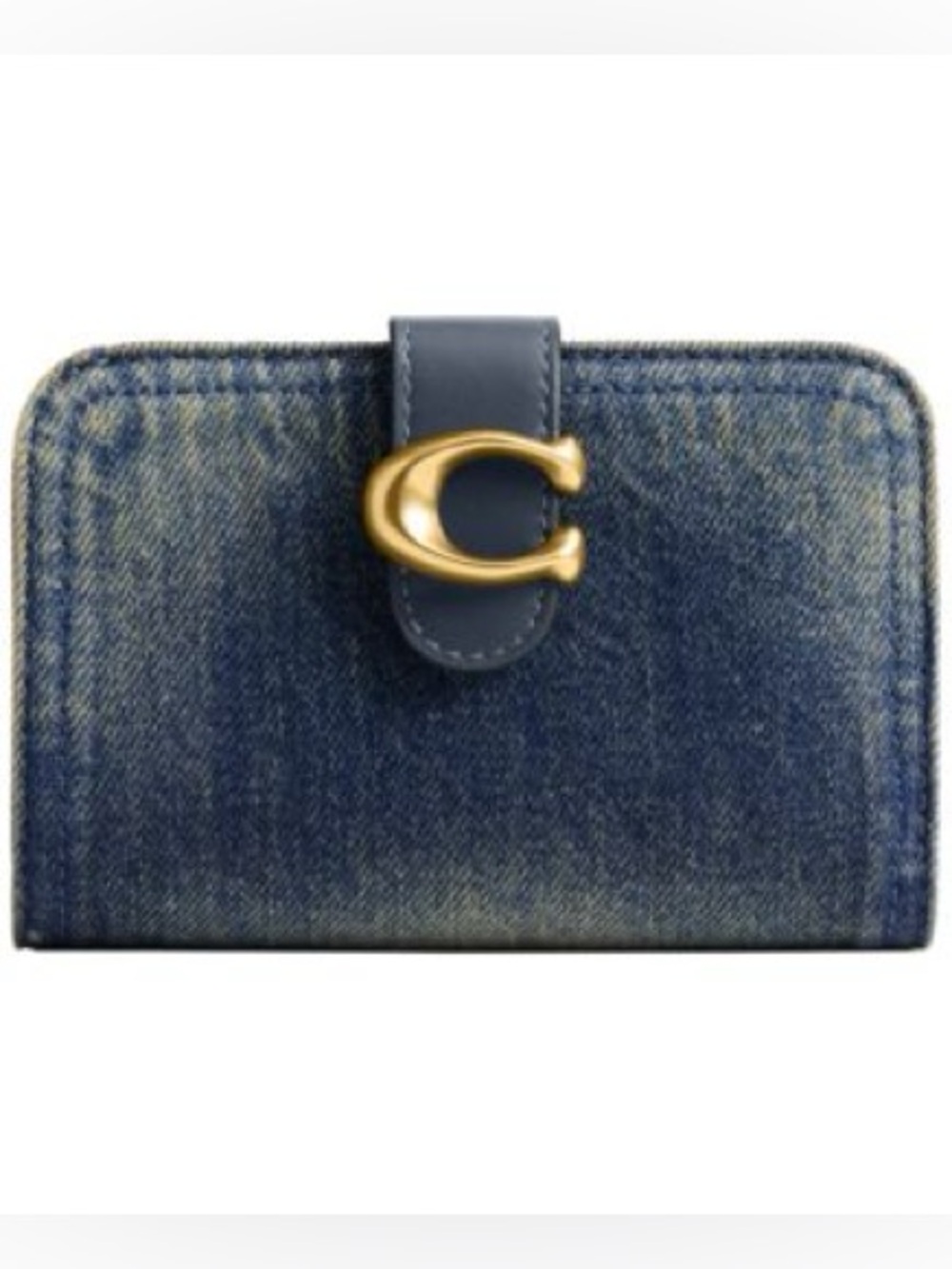 Coach Tabby Regenerative Cotton Denim Wallet Dark Indigo NWT